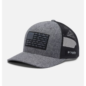 Dámské Kšiltovky Columbia PFG Mesh Snap Back Fish Flag Ball Tmavě Šedé Černé IQETZV039